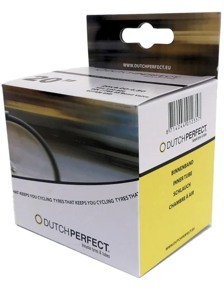 Binnenband Dutch Perfect Fatbike 20 x 4.00" /40-540 mm AV gebogen 45° - zwart