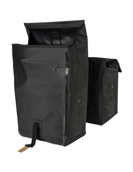 Dubbele fietstas Basil Urban Dry 50 liter 36 x 17 x 42 cm - mat zwart