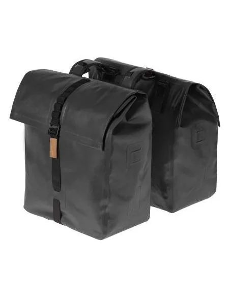 Dubbele fietstas Basil Urban Dry 50 liter 36 x 17 x 42 cm - mat zwart