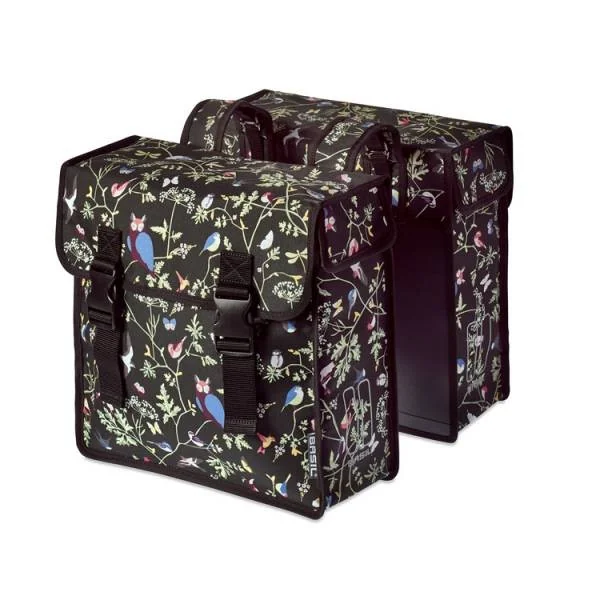 Dubbele fietstas Basil Wanderlust 35 liter 36 x 14 x 41 cm - charcoal