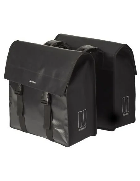 Dubbele fietstas Basil Urban Load 48 liter 41 x 18 x 46 cm - zwart reflective
