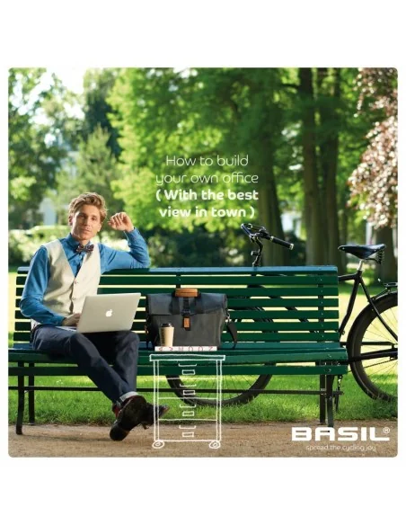 Enkele fietstas Basil Urban Dry Business Bag 20 liter 37 x 15 x 38 cm - donkergrijs