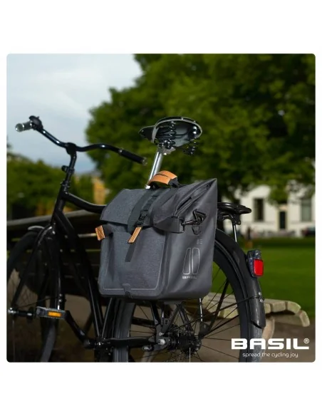 Enkele fietstas Basil Urban Dry Business Bag 20 liter 37 x 15 x 38 cm - donkergrijs