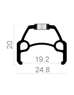 Velg Rodi Connect 28/29" / 622 x 19C aluminium - 36 gaats 14G - zilver