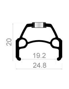 Velg Rodi Connect 28/29" / 622 x 19C aluminium - 36 gaats 14G - zilver 2