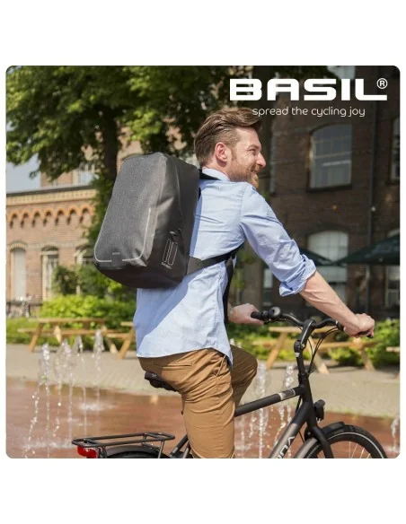 Fietsrugzak Basil Urban Dry Backpack 18 liter 27 x 16 x 45 cm - grijs