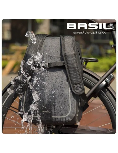 Fietsrugzak Basil Urban Dry Backpack 18 liter 27 x 16 x 45 cm - grijs