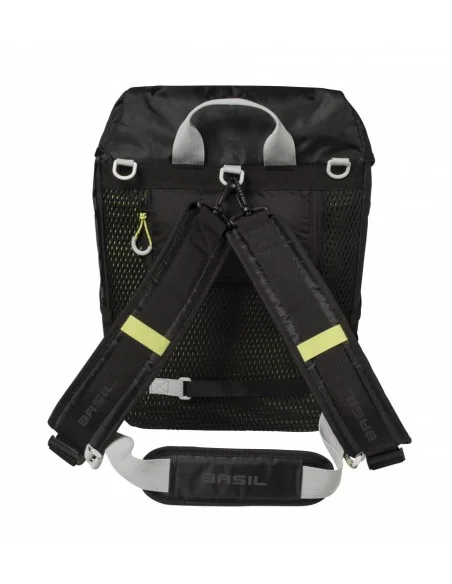 Fietsschoudertas Basil Miles Daypack 16 liter 33 x 17 x 41 cm zwart/lime-