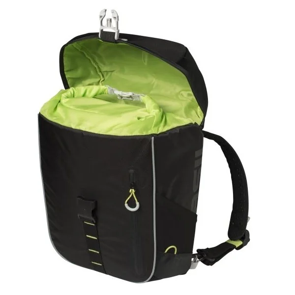 Fietsschoudertas Basil Miles Daypack 16 liter 33 x 17 x 41 cm zwart/lime-