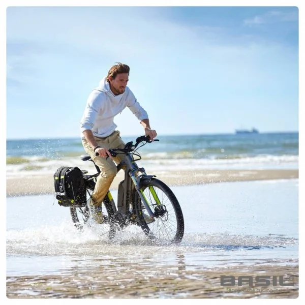 Fietsschoudertas Basil Miles Daypack 16 liter 33 x 17 x 41 cm zwart/lime-