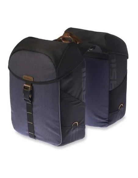 Dubbele fietstas Basil Miles Double Bag 34 liter 34 x 19 x 43 cm - zwart/grijs