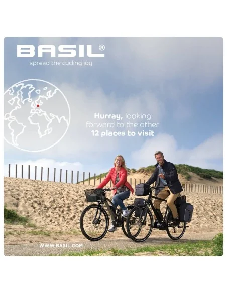 Dubbele fietstas Basil Miles Double Bag 34 liter 34 x 19 x 43 cm - zwart/grijs