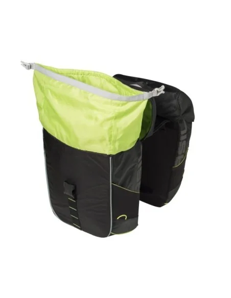 Dubbele fietstas Basil Miles Double Bag 34 liter 34 x 19 x 43 cm - zwart/lime