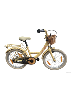Kinderfiets Bikefun Girly 18 inch - met mandje en remnaaf - Goud