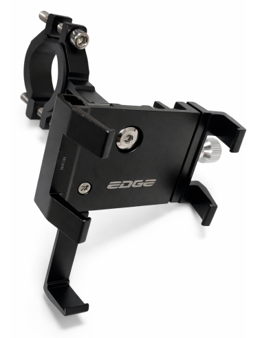 Telefoonhouder Edge G21 - Aluminium - 360° Draaibaar - Universele Stuurmontage - Extra Stevig - Zwart