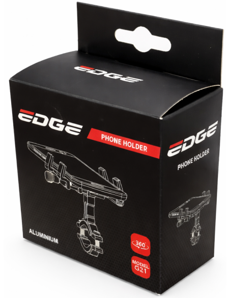Telefoonhouder Edge G21 - Aluminium - 360° Draaibaar - Universele Stuurmontage - Extra Stevig - Zwart