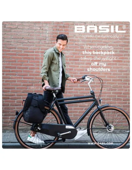 Fietsrugzak Basil Flex Backpack 17 liter 33 x 17 x 52 cm - zwart
