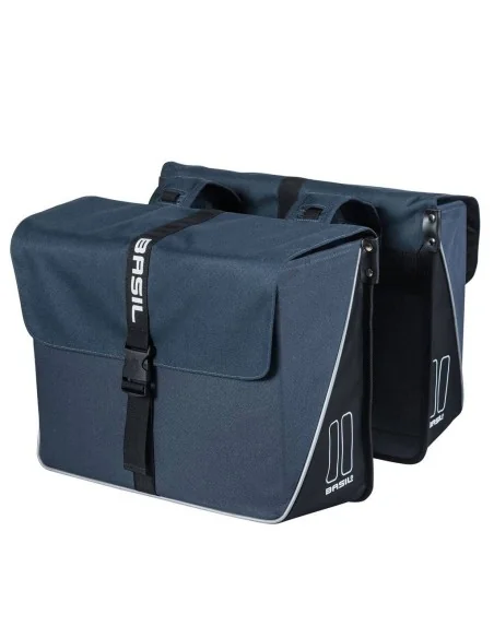 Dubbele fietstas Basil Forte 35 liter 41 x 15 x 34 cm - marineblauw / zwart