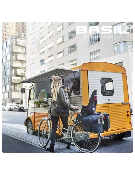 Dubbele fietstas Basil Forte 35 liter 41 x 15 x 34 cm - marineblauw / zwart