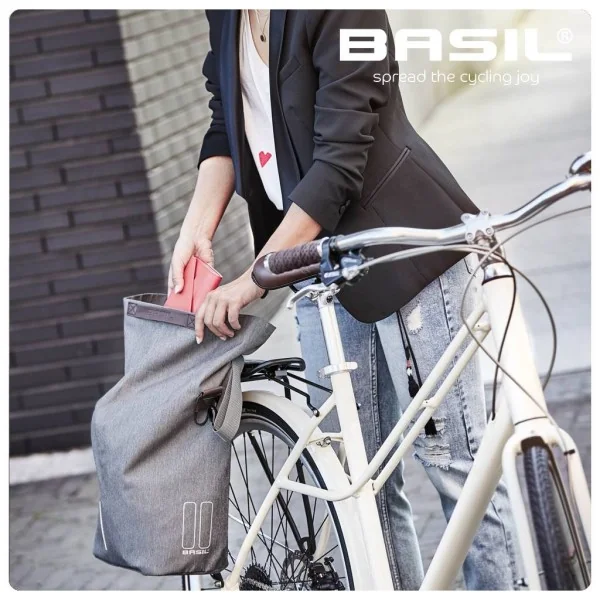 Fietstas Basil City Shopper 14-16 liter 30 x 18 x 49 cm - grijs