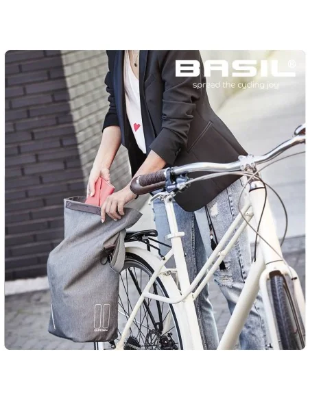 Fietstas Basil City Shopper 14-16 liter 30 x 18 x 49 cm - grijs