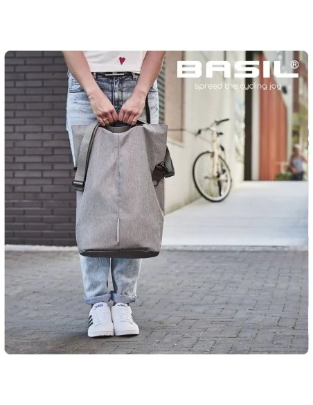 Fietstas Basil City Shopper 14-16 liter 30 x 18 x 49 cm - grijs