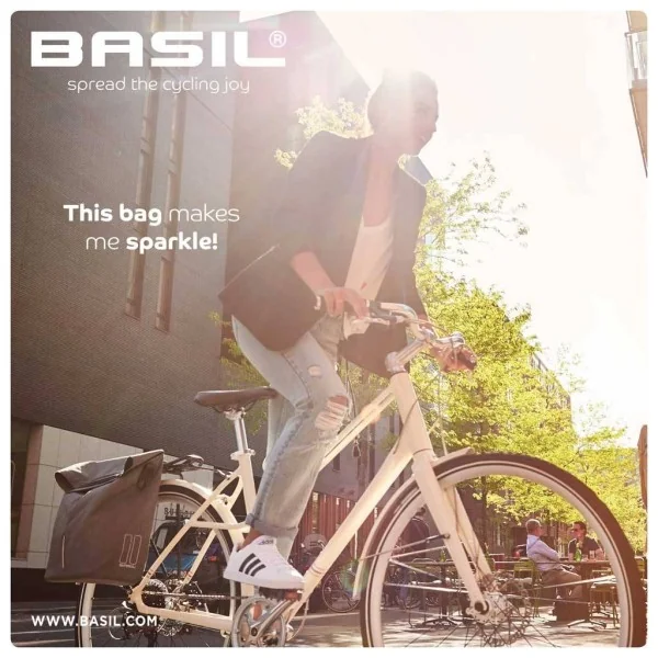 Fietstas Basil City Shopper 14-16 liter 30 x 18 x 49 cm - grijs