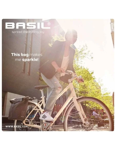 Fietstas Basil City Shopper 14-16 liter 30 x 18 x 49 cm - grijs