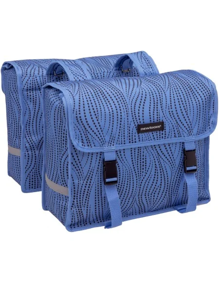 Dubbele fietstas New Looxs Fiori Alma 30 liter - 37 x 12,5 x 33 cm (x2) - blauw