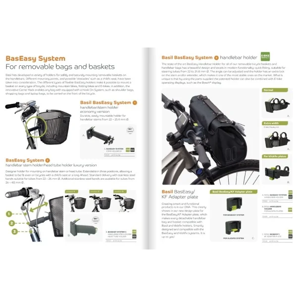 Stuurbochthouder Basil voor klickfix platen - zwart