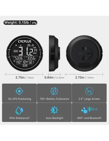 Fietscomputer Cycplus M2 GPS