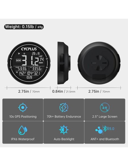 Fietscomputer Cycplus M2 GPS