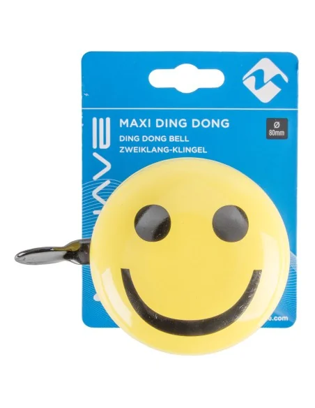 Fietsbel Ding-Dong M-Wave ø80mm - smiley yellow