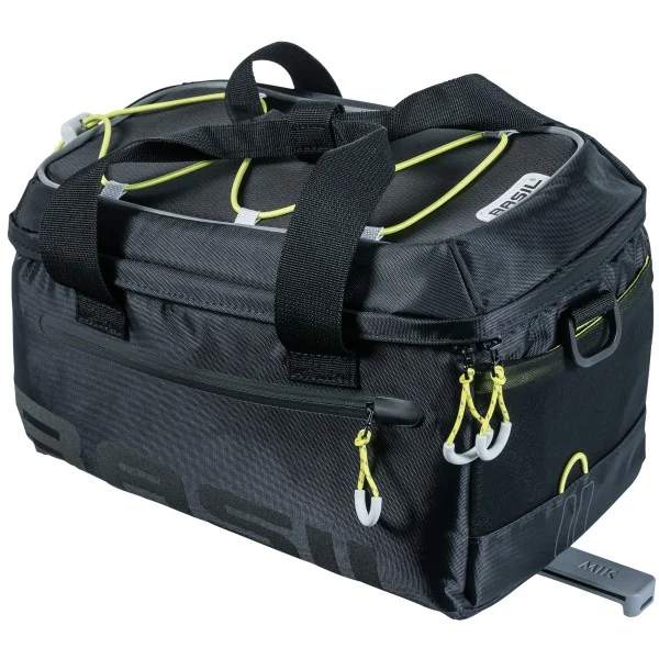 Bagagedragertas Basil Miles Trunkbag MIK 7 liter 37 x 19 x 21 cm - zwart/lime