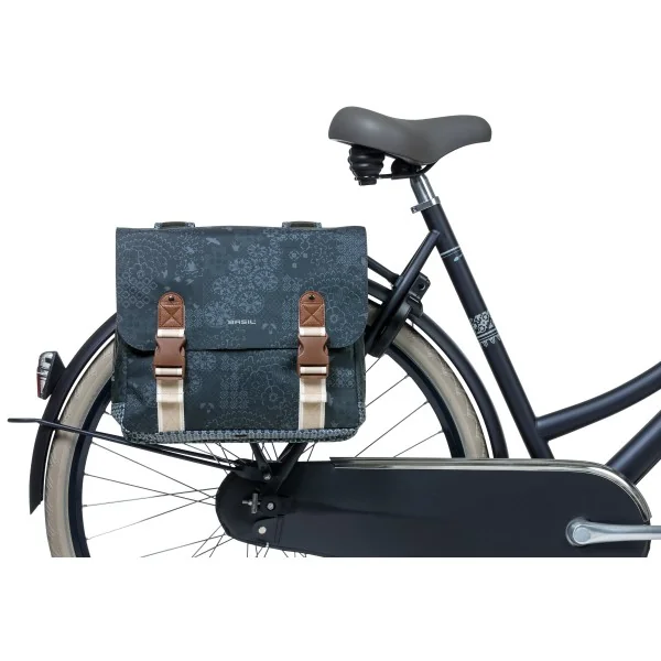 Dubbele fietstas Basil Boheme Carry All 35 liter 37 x 15 x 37 cm - blauw