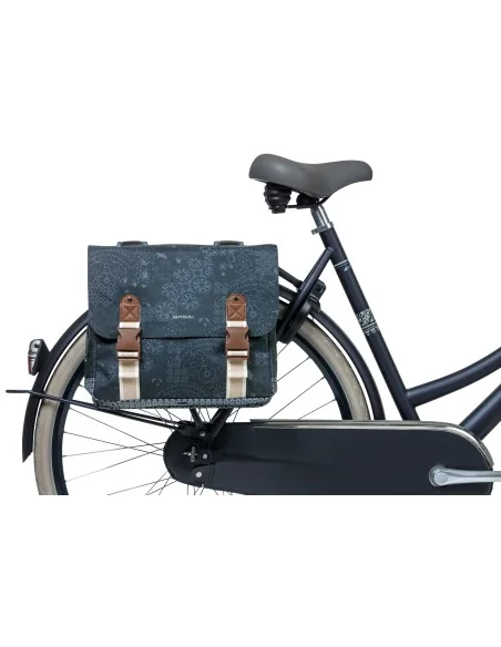 Dubbele fietstas Basil Boheme Carry All 35 liter 37 x 15 x 37 cm - blauw