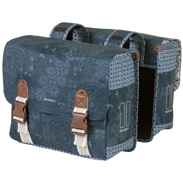 Dubbele fietstas Basil Boheme Carry All 35 liter 37 x 15 x 37 cm - blauw