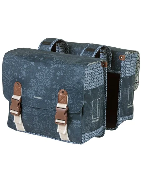 Dubbele fietstas Basil Boheme Carry All 35 liter 37 x 15 x 37 cm - blauw