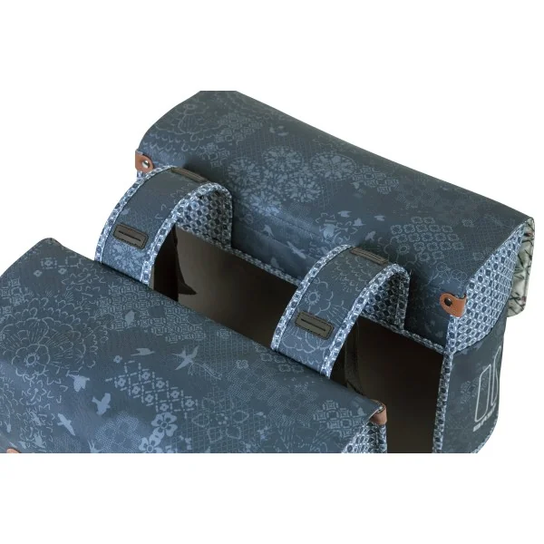 Dubbele fietstas Basil Boheme Carry All 35 liter 37 x 15 x 37 cm - blauw