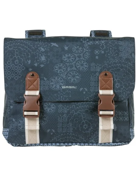 Dubbele fietstas Basil Boheme Carry All 35 liter 37 x 15 x 37 cm - blauw