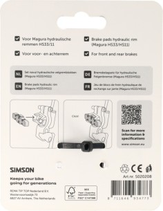 Simson Remblokken Magura hydraulische velgrem HS33/11 2