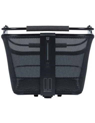 Fietsmand Basil Cento Tech Fiber Nordlicht (met MIK-adapterplaat) - solid zwart