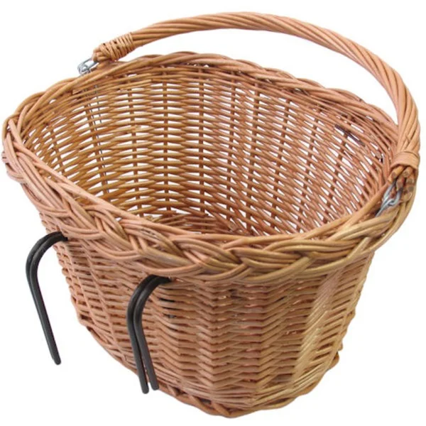 Rieten fietsmand Basil Denver groot 37 x 27 x 22 cm - naturel