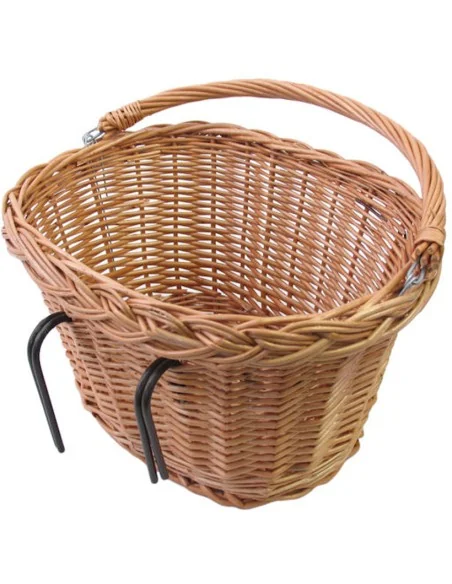 Rieten fietsmand Basil Denver groot 37 x 27 x 22 cm - naturel