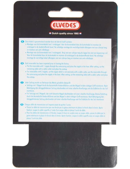 Rem binnenkabel Elvedes 3000 mm 1×19 draads RVS ø1,5mm met T-nippel ø7 × 6mm