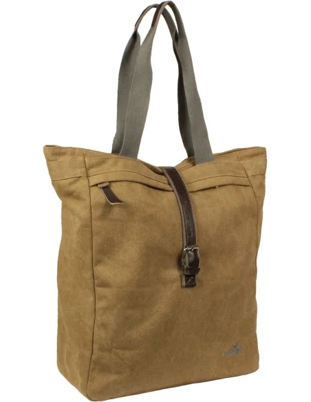 Fietstas Greenlands Canvas Shopper 20 liter 42 x 34 x 14 cm - camel bruin
