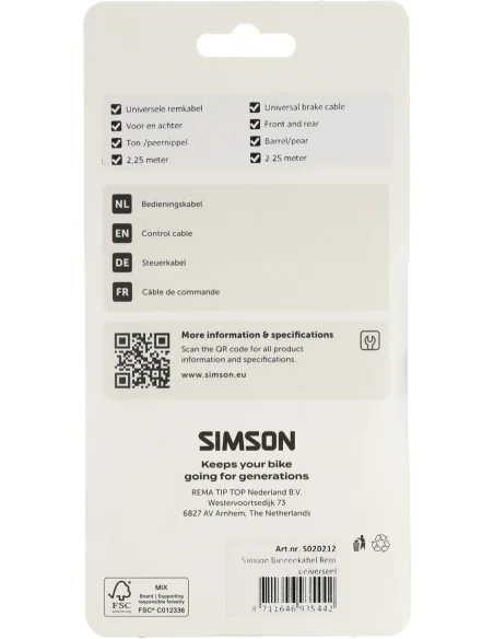 Binnenkabel Simson rem universeel