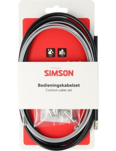Trommelremkabelset Simson compleet universeel RVS - zwart