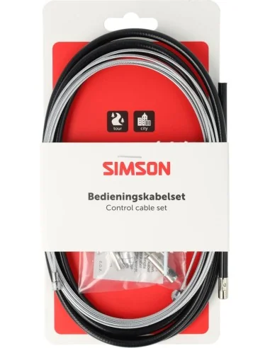 Trommelremkabelset Simson compleet universeel RVS - zwart