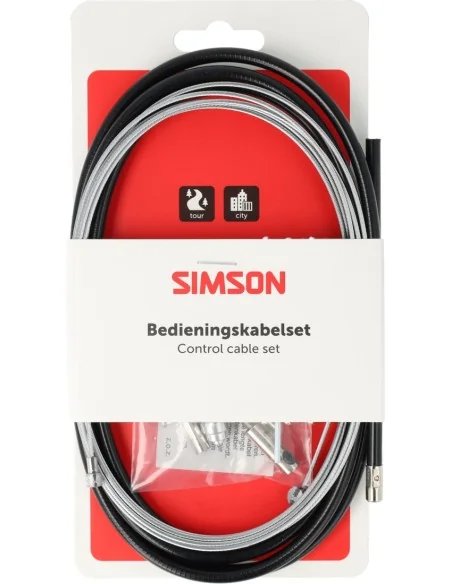 Trommelremkabelset Simson compleet universeel RVS - zwart